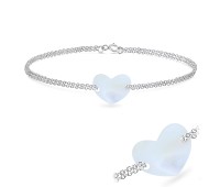 Heart Shell Silver Bracelet BRS-438